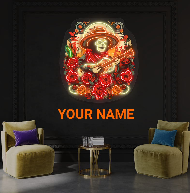 Enseigne néon LED œuvre d'art Sérénade Mariachi