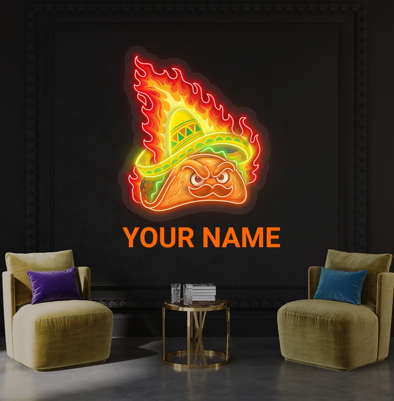 Enseigne Néon LED Murale - Tacos Épicés