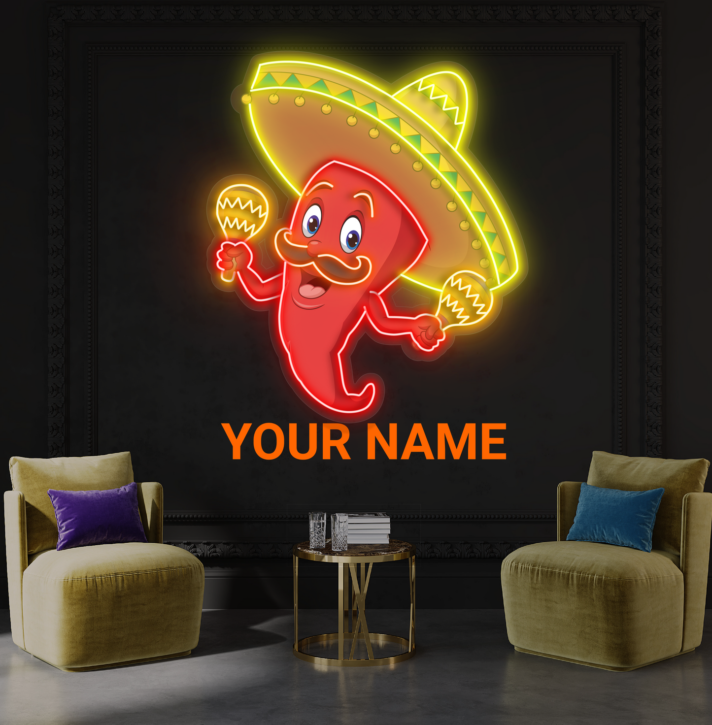 Enseigne au néon LED « Spicy Fiesta »