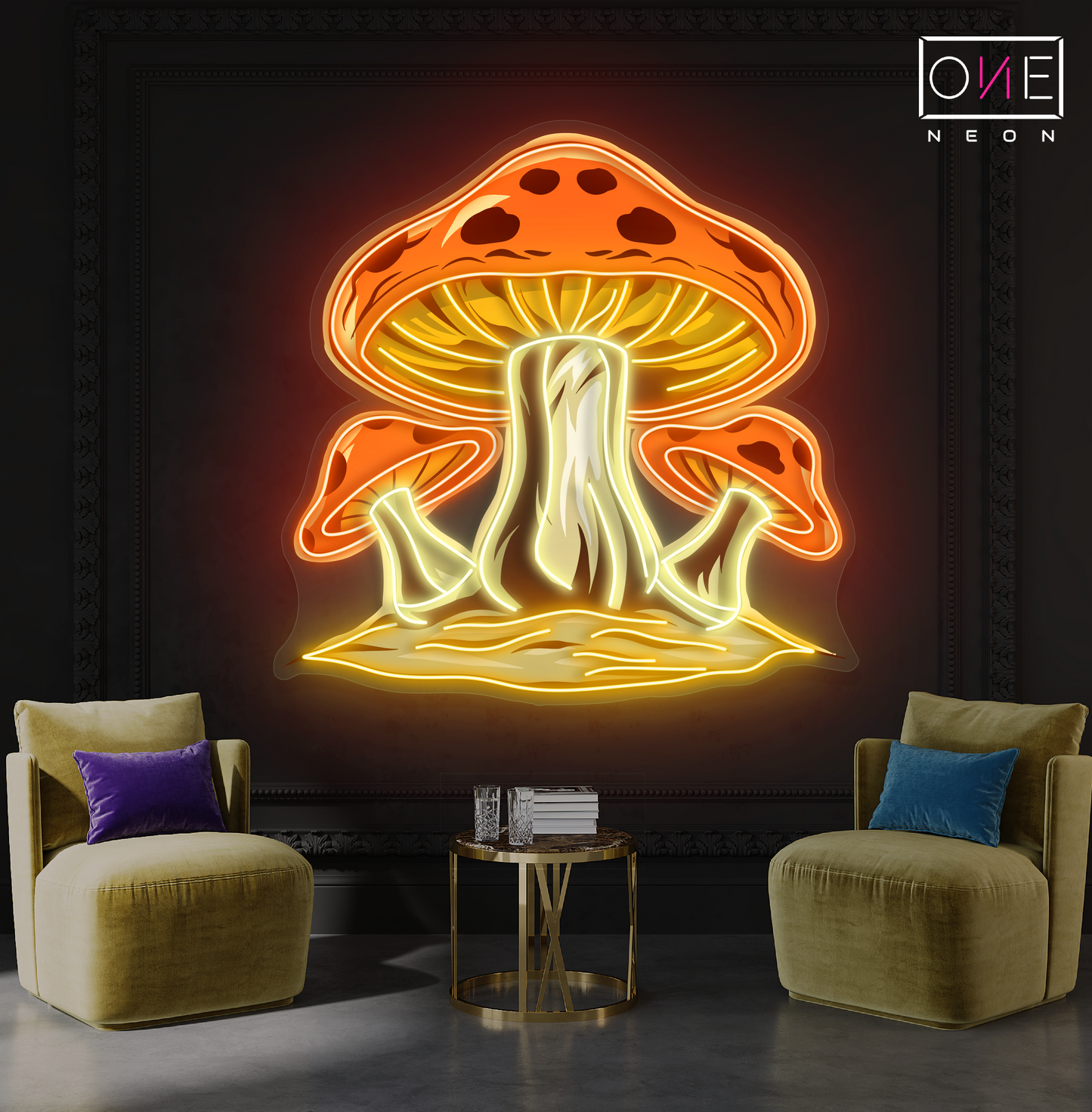 Enseigne néon LED "Champignons magiques"