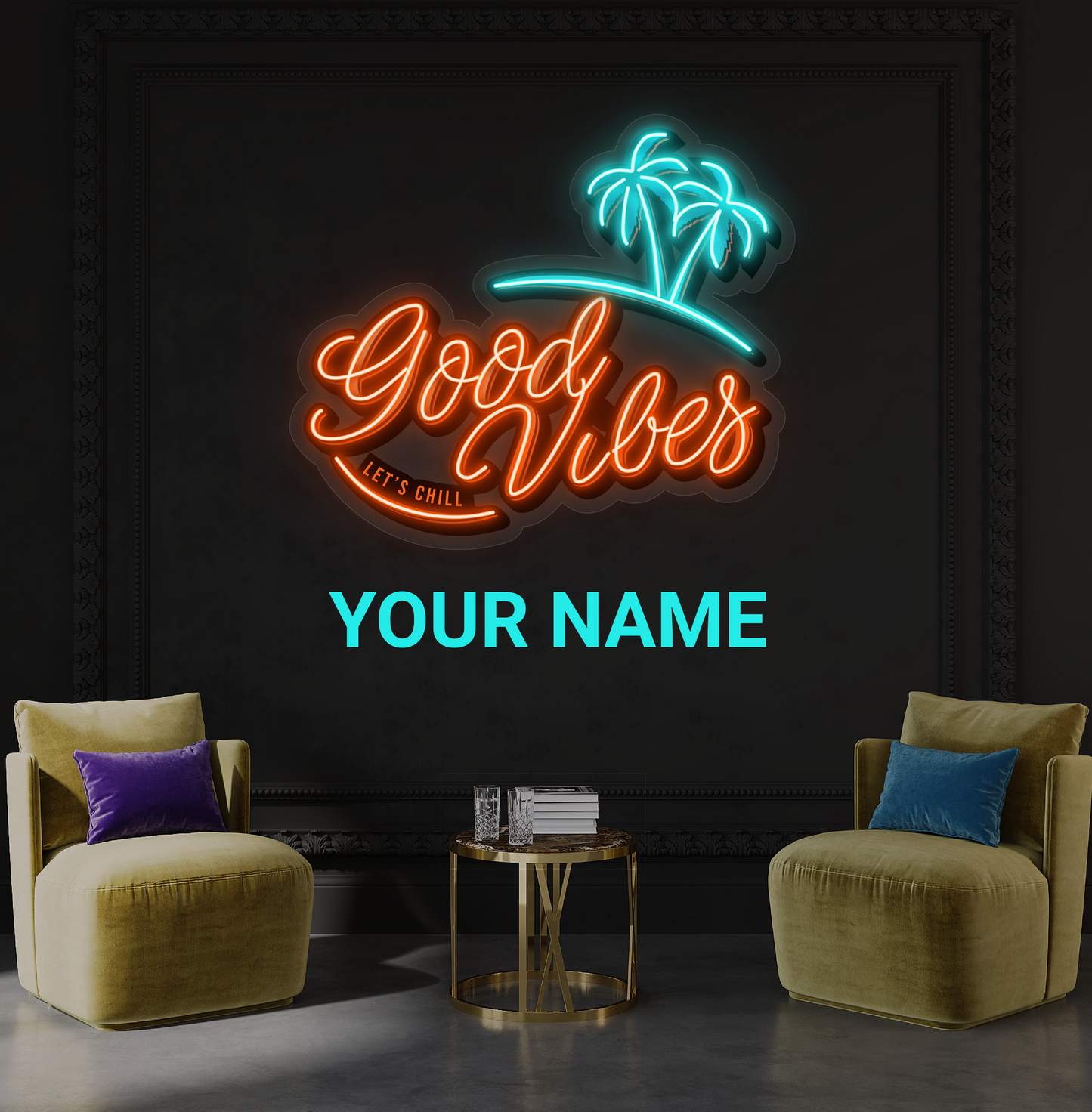 Enseigne néon LED "Good Vibes Artwork"