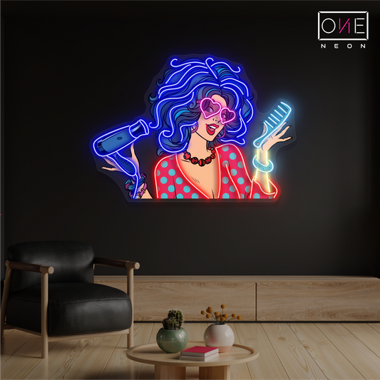 Enseigne Néon LED "Retro Glam Hair Artwork"