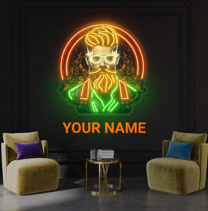 Enseigne néon LED "Gentleman Barbu"