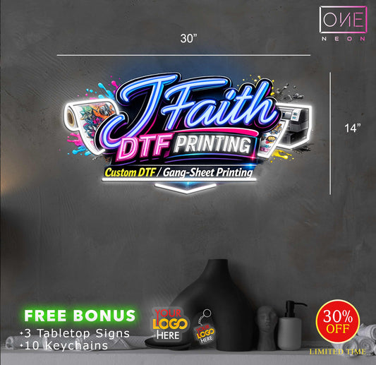 JFAITH DTF PRINTING | LED Neon Sign