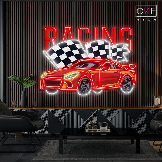 Enseigne Néon LED Artwork Voiture de Course