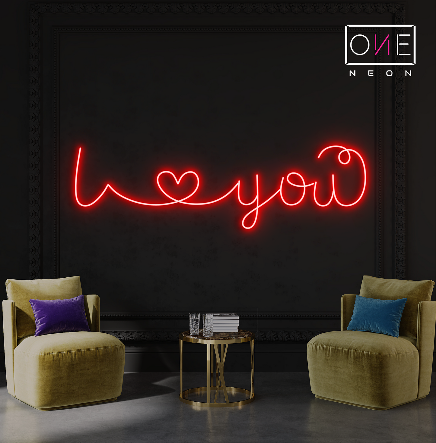 Enseigne néon LED I Love You