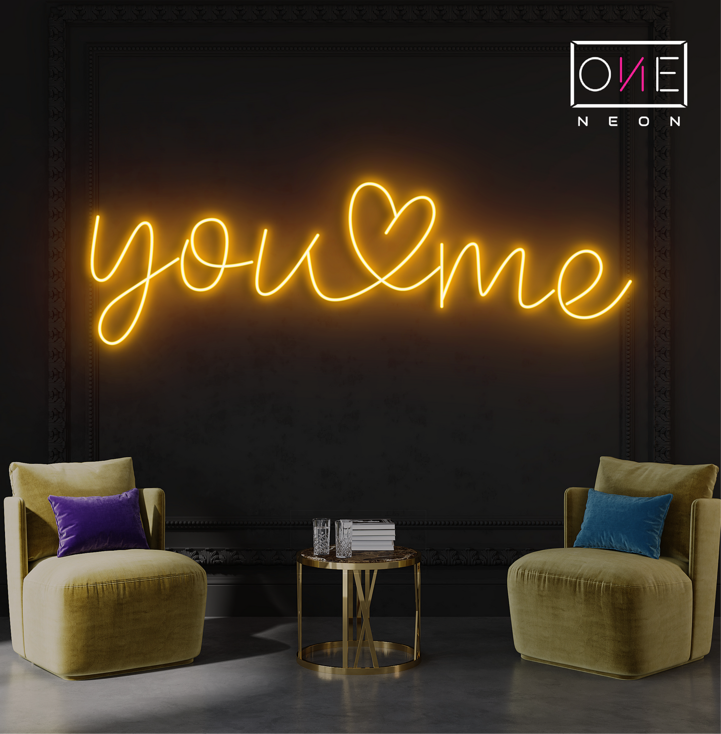 Enseigne néon DEL You & Me