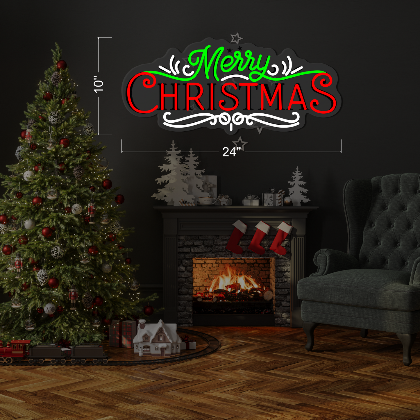 Enseigne au néon joyeux Noël