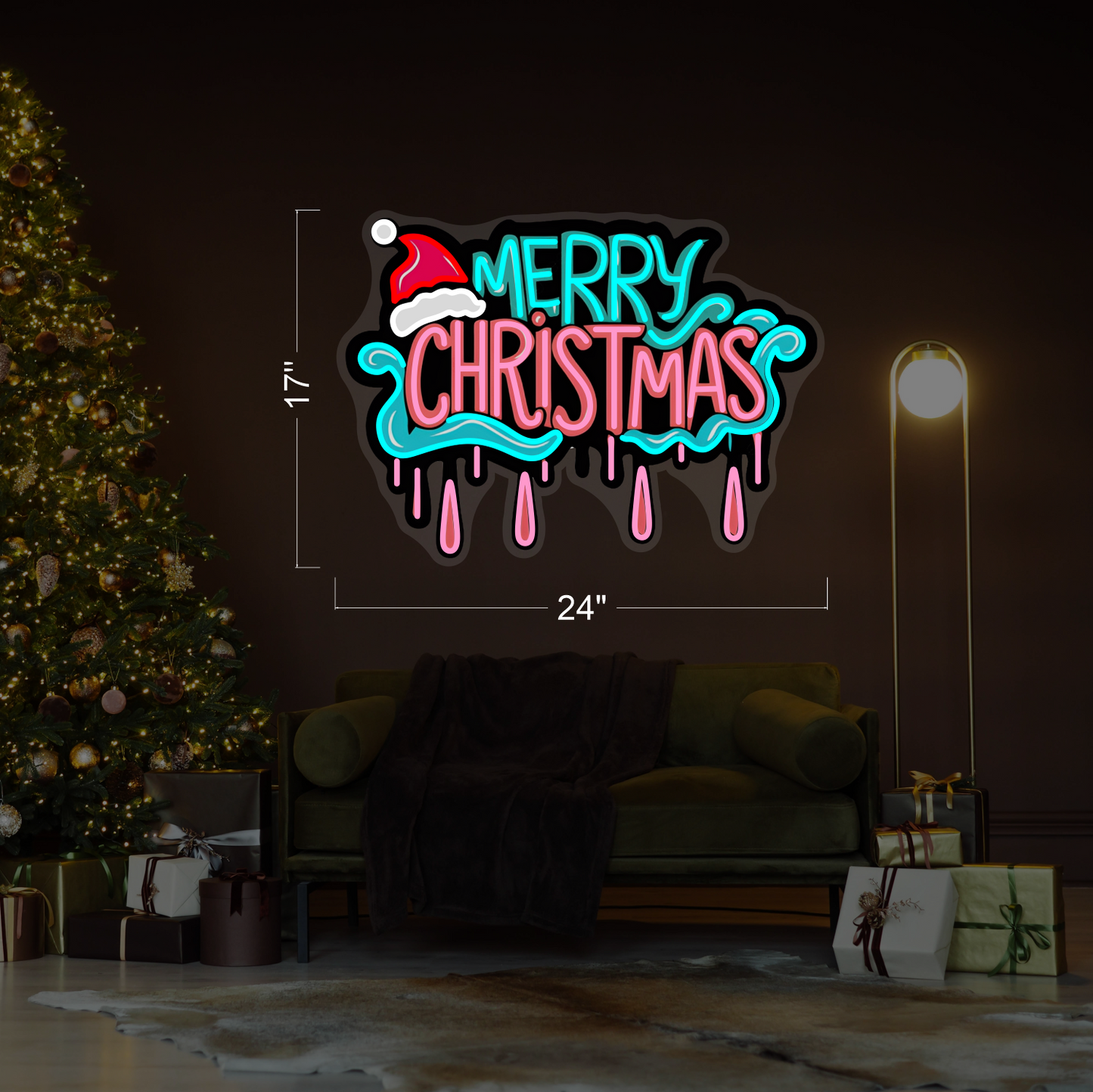 Enseigne au néon joyeux Noël