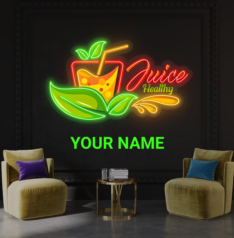 Enseigne néon LED Jus Santé