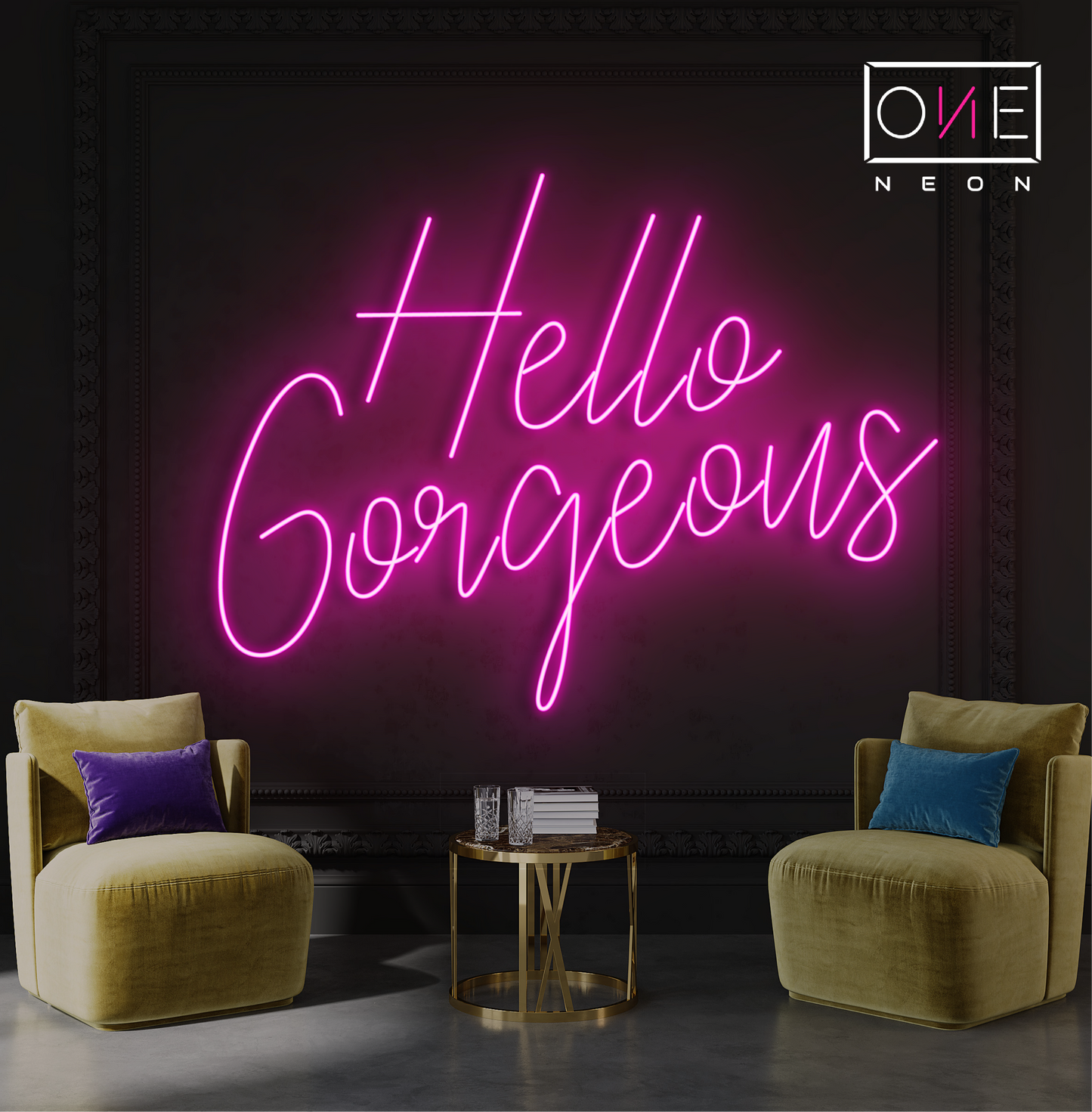 Enseigne néon LED Hello Gorgeous