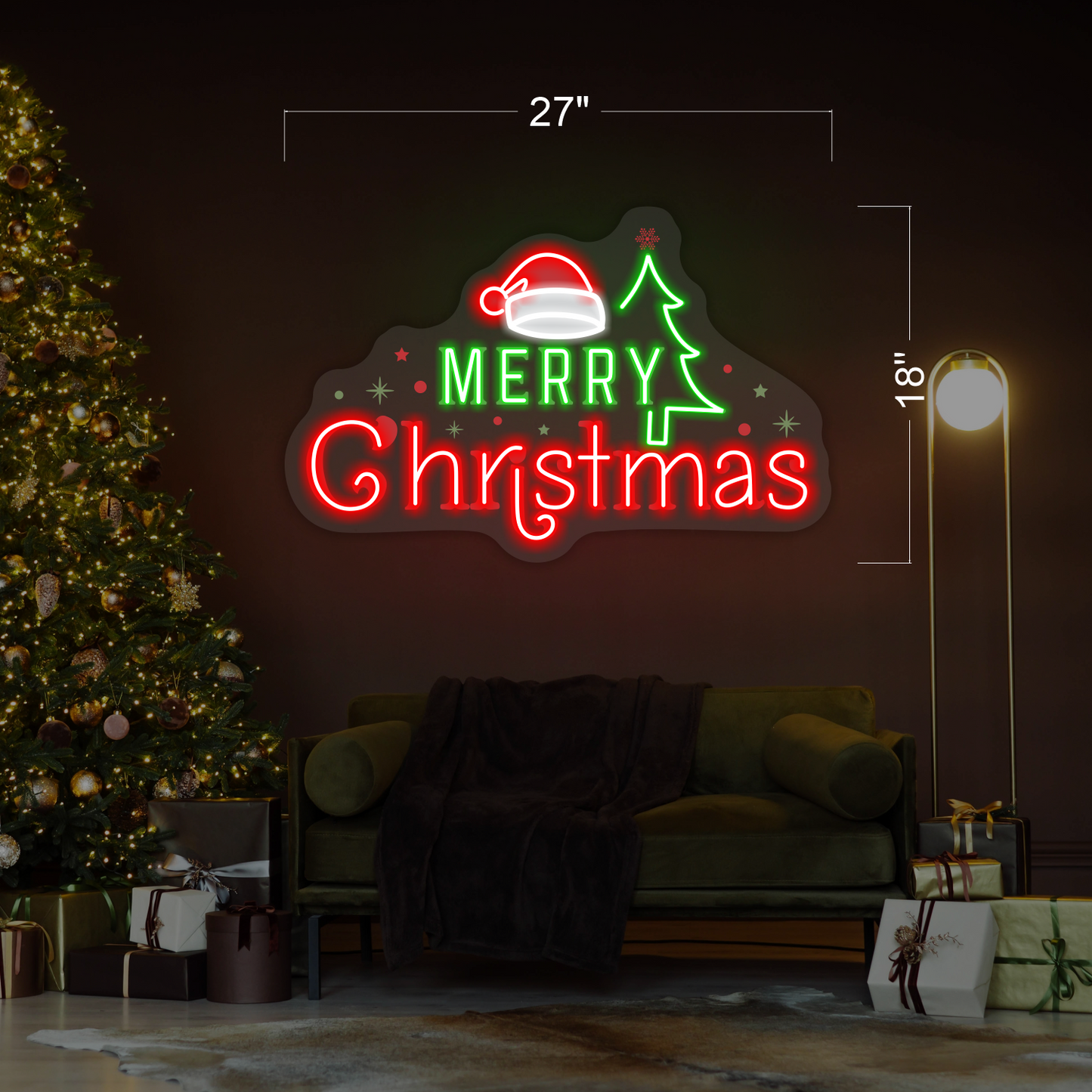 Enseigne au néon joyeux Noël