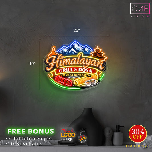 Himalayan GRILL & DOSA TASTE OF NEPAL & INDIA | LED Neon Sign