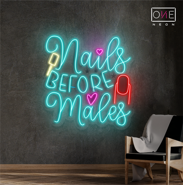 Enseigne néon LED "Nails Before Males"