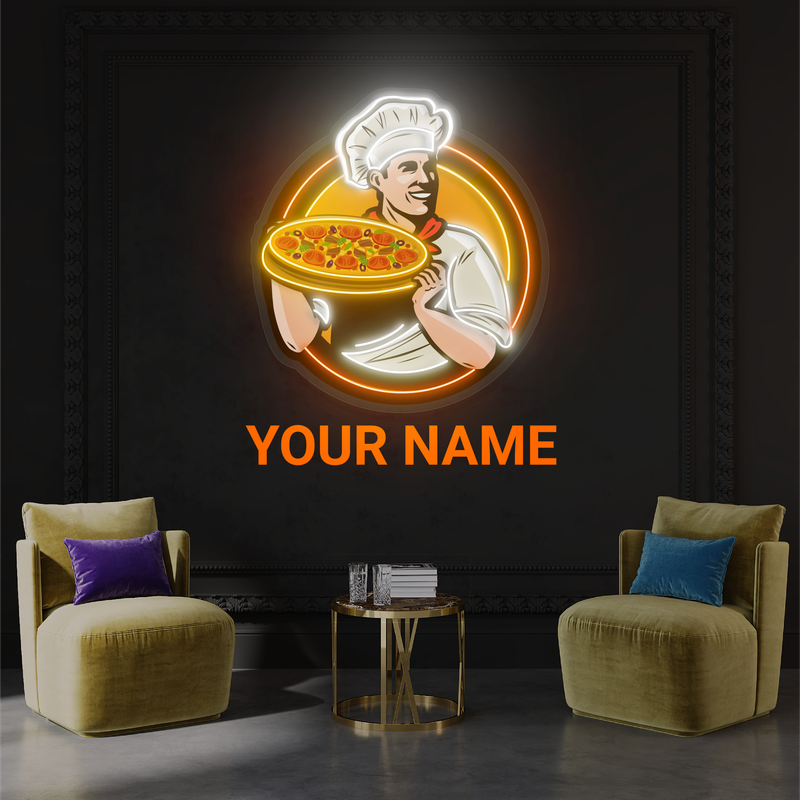 Enseigne LED lumineuse « Pizza du chef »
