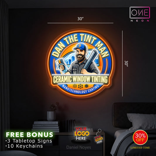 DAN THE TINT MAN & BIG KUNTRY TINTZ | LED Neon Sign (2 SIGNS)(WATERPOOF)