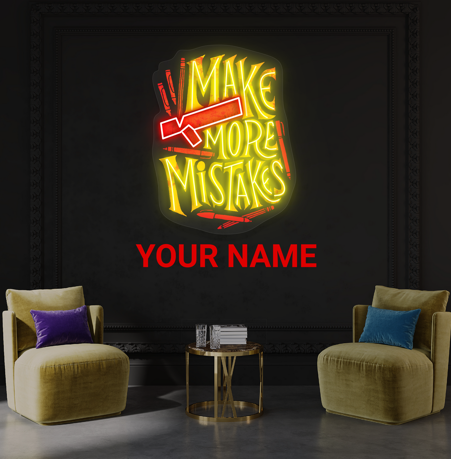 Enseigne néon LED "Make More Mistakes"