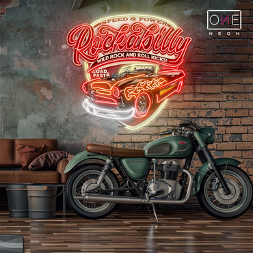 Enseigne néon LED à motif Rockabilly