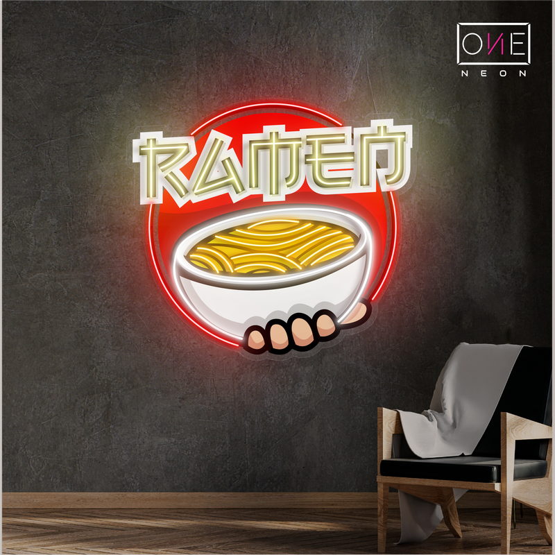 Enseigne néon LED bol de ramen