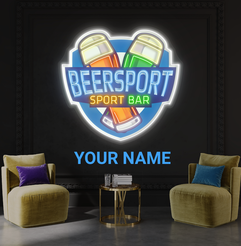 Enseigne néon LED murale lumineuse BeerSport Bar