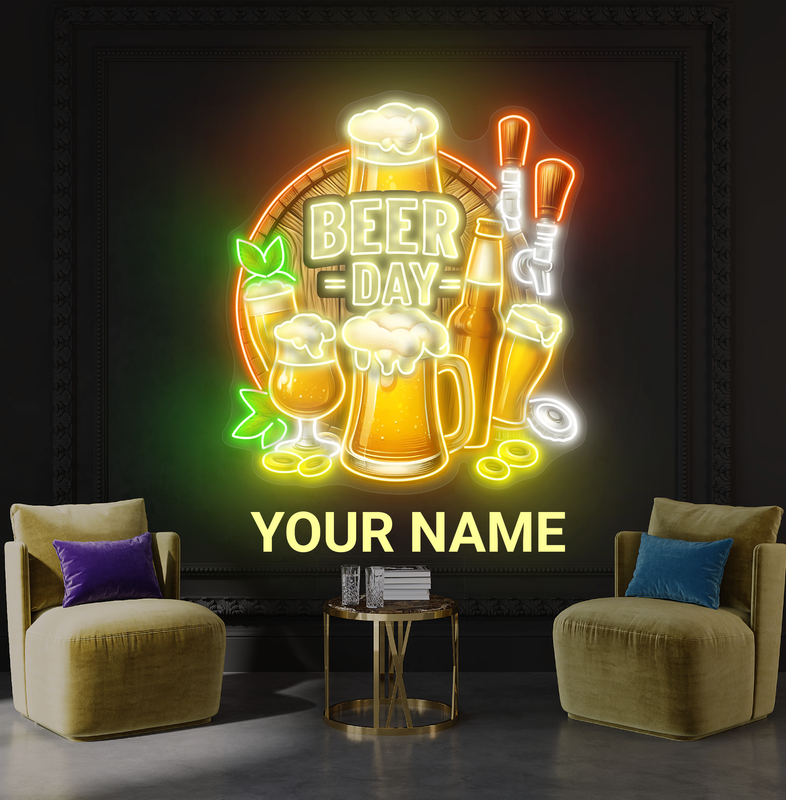 Enseigne lumineuse LED Néon "Journée de la bière"