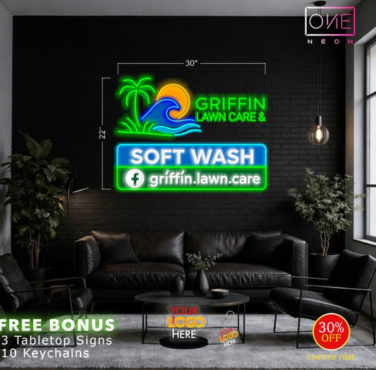 GARIFFIN LAWN CARE SOFT WASH | LED Neon Sign