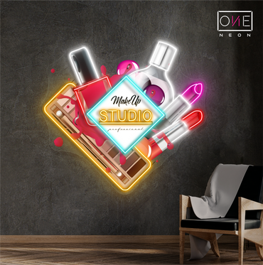 Enseigne lumineuse LED néon de studio de maquillage glamour