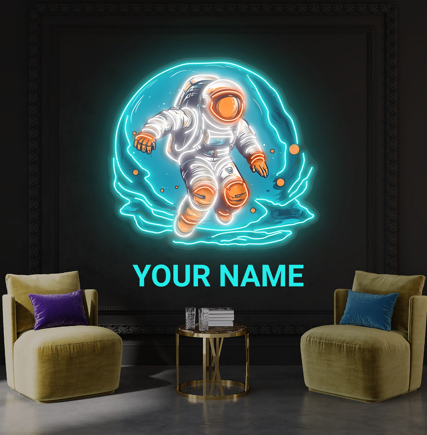 Enseigne néon LED Astronaute cosmique