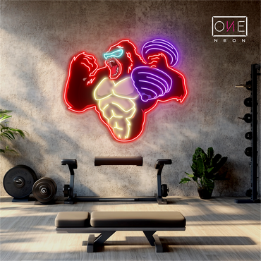 Enseigne néon LED Gorilla Strength Artwork