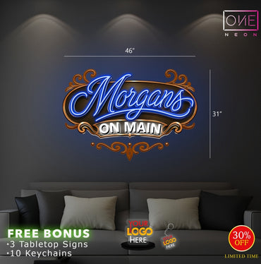 Kman & Morgans on Main | 2 LED Neon Signs (Waterproof)