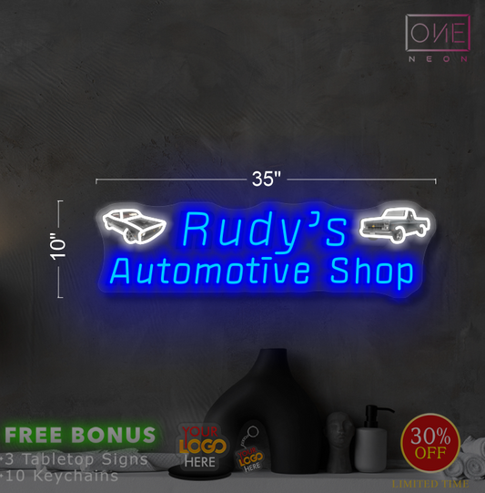 Rudy's Automotive Shop| LED Neon Sign