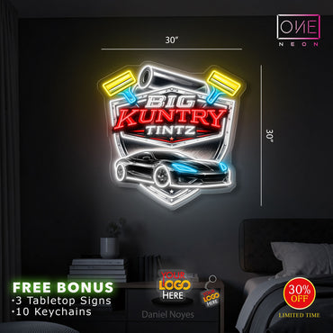 DAN THE TINT MAN & BIG KUNTRY TINTZ | LED Neon Sign (2 SIGNS)(WATERPOOF)