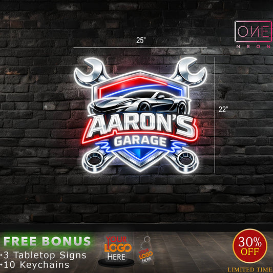 Aaron's Garage | LED Neon Sign