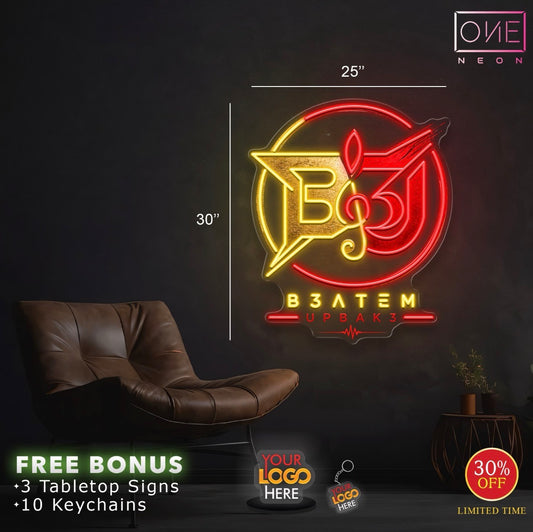 Enseigne néon LED œuvre d'art Tatoueur