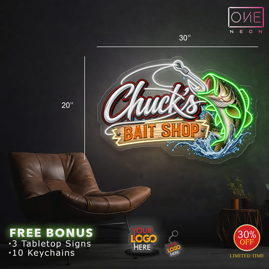 Chuck's bait shop+ PSS logo ( 2 signs)| LED Neon Sign