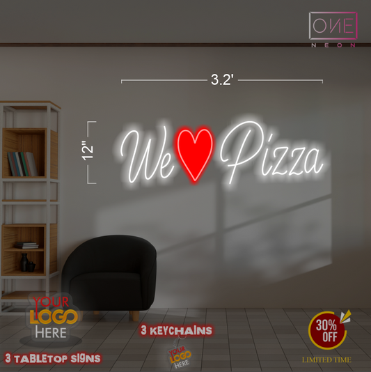 We Love Pizza (4 signs)| LED Neon Sign