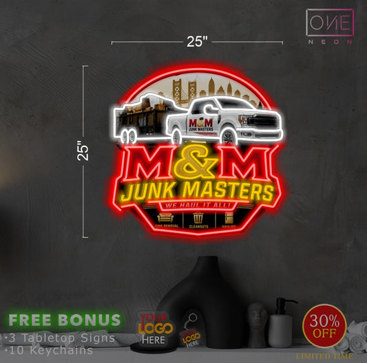 M&M Junk Masters | LED Neon Sign