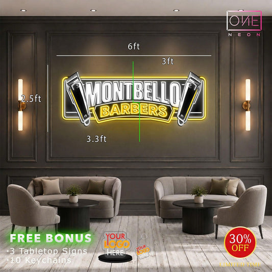 Montbello Barbers | LED Neon Sign (Waterproof)