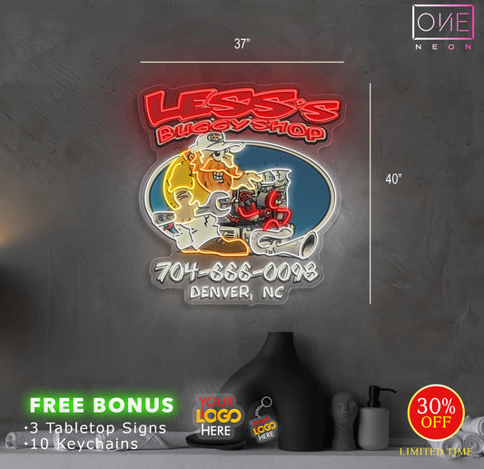 LESS'S BUGGY SHOP | LED Neon Sign