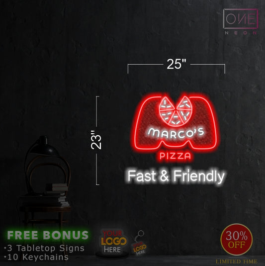 MARCO'S PIZZA FAST AND FRIENDLY | LED Neon Sign