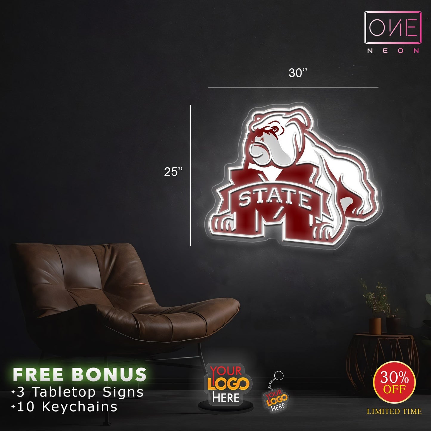 Enseigne néon LED œuvre d'art Tatoueur