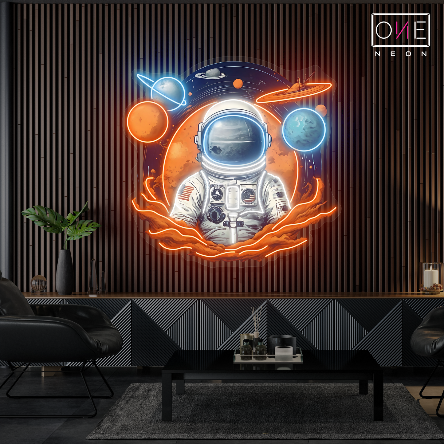 Enseigne néon LED Astronaute explorateur galactique