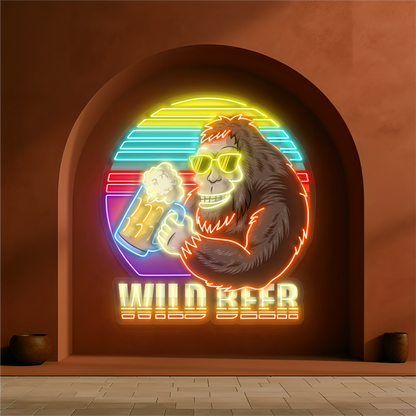 Enseigne néon LED Motif bière sauvage