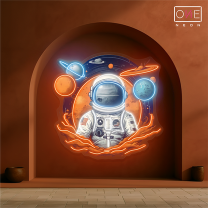 Enseigne néon LED Astronaute explorateur galactique