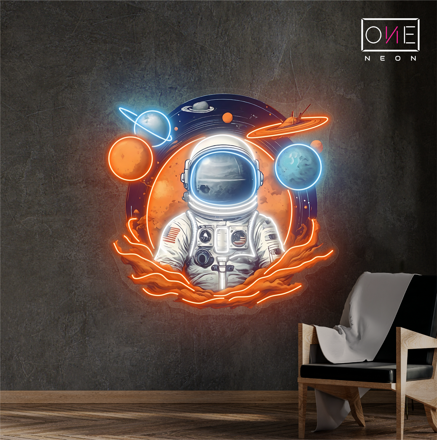 Enseigne néon LED Astronaute explorateur galactique