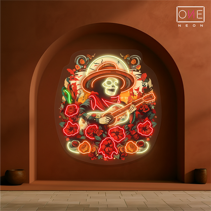 Enseigne néon LED œuvre d'art Sérénade Mariachi