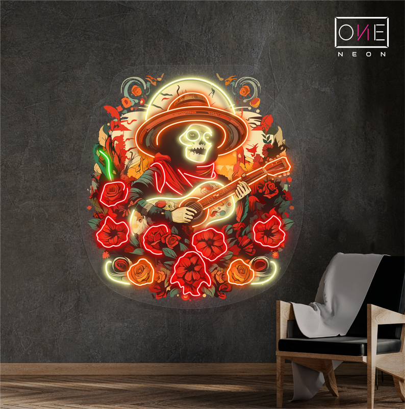Enseigne néon LED œuvre d'art Sérénade Mariachi