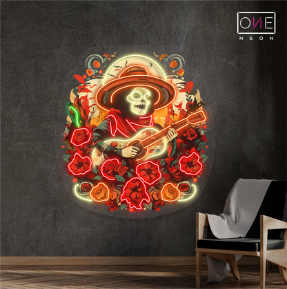 Enseigne néon LED œuvre d'art Sérénade Mariachi