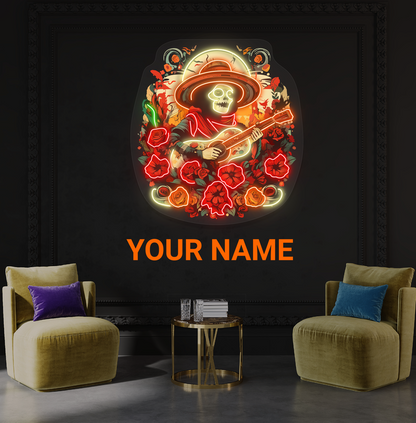 Enseigne néon LED œuvre d'art Sérénade Mariachi