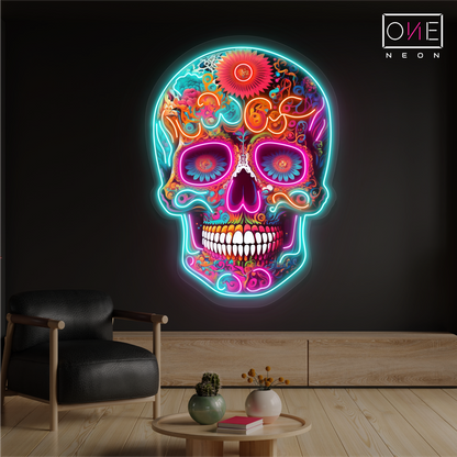 Enseigne néon LED Crâne Mexicain Ambiance Artistique